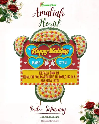 Karangan Papan Bunga Pernikahan di Tabona
